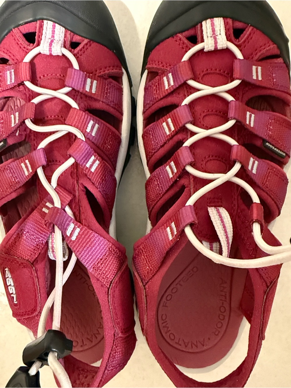 Keen Raspberry Pink and White Outdoor Sandals worn once
